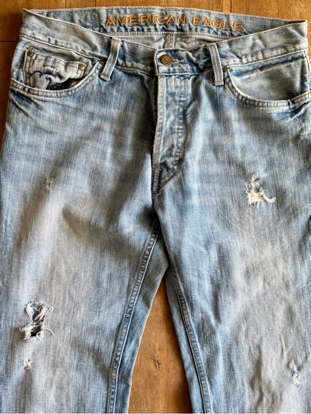 Vintage Y2K 2000’s American Eagle Light Wash Low Rise Boot Jeans Sz 32x32 - Picture 2 of 6